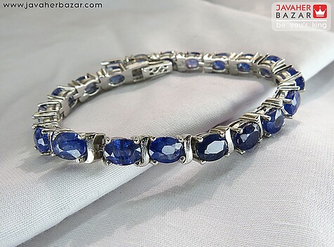 عکس دستبند یاقوت آبی زنانه