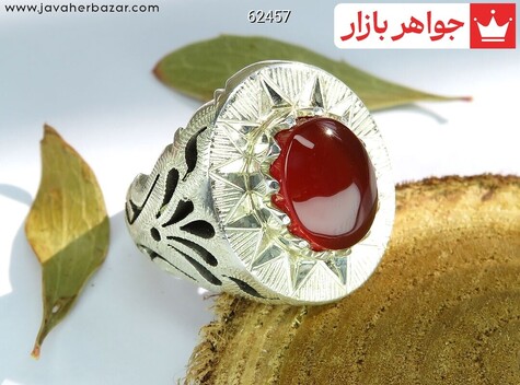 انگشتر سنگ ماه تولد مرداد مردانه