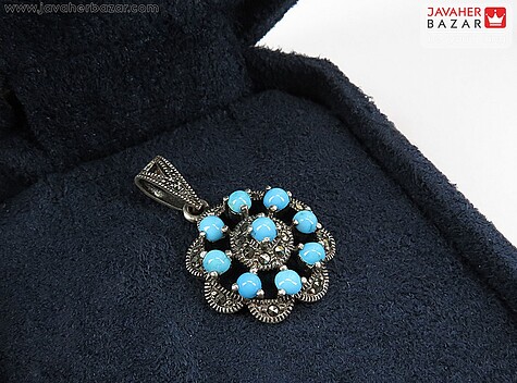 عکس مدال فیروزه نیشابوری عجمی آبی زنانه