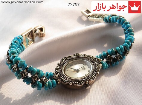 عکس ساعت فیروزه نیشابوری آبی زنانه