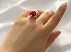 انگشتر عقیق یمنی قرمز الماس تراش زنانه به همراه حرز امام جواد-6