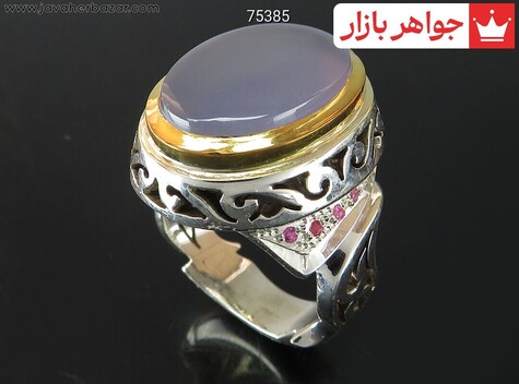 انگشتر سنگ ماه تولد شهریور مردانه