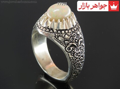 انگشتر سنگ ماه تولد مهر مردانه