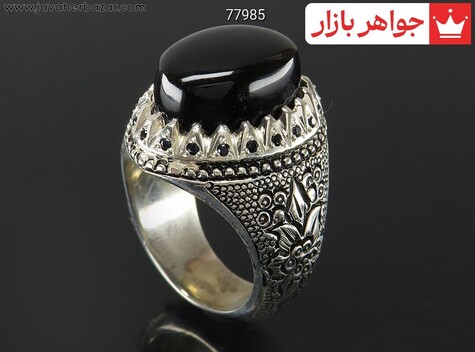 عکس انگشتر یاقوت سیاه مردانه