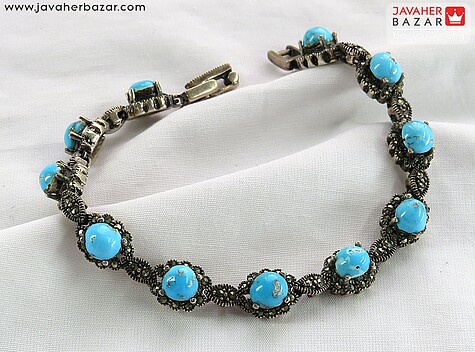 دستبند فیروزه آبی زنانه