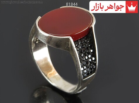 انگشتر سنگ ماه تولد مرداد مردانه