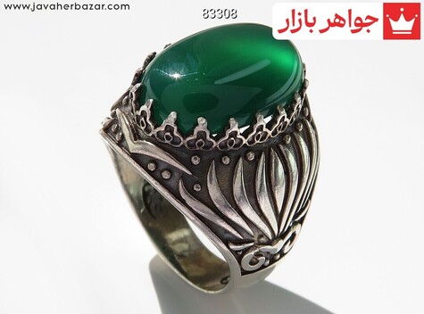 انگشتر عقیق سبز مردانه