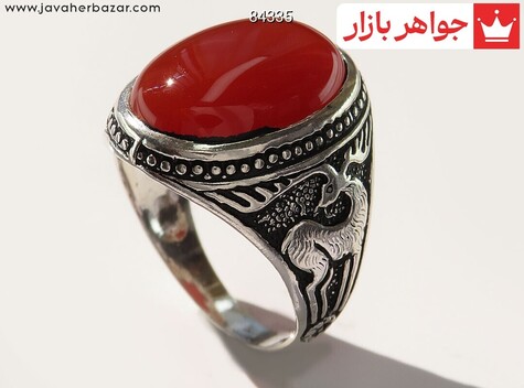 انگشتر عقیق سرخ قرمز