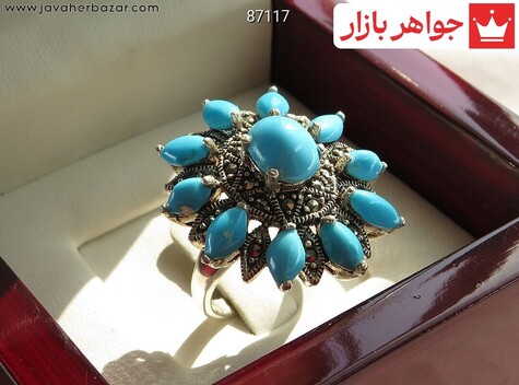 انگشتر فیروزه نیشابوری عجمی آبی