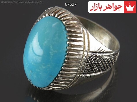 عکس انگشتر فیروزه آمریکایی مردانه