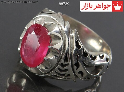 انگشتر یاقوت سرخ قرمز مردانه