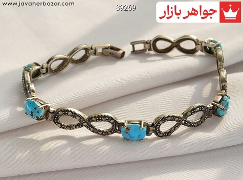 دستبند فیروزه آبی زنانه