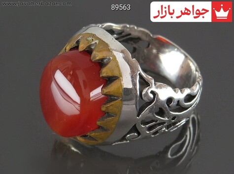 انگشتر سنگ ماه تولد شهریور مردانه