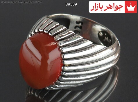 انگشتر عقیق نارنجی مردانه