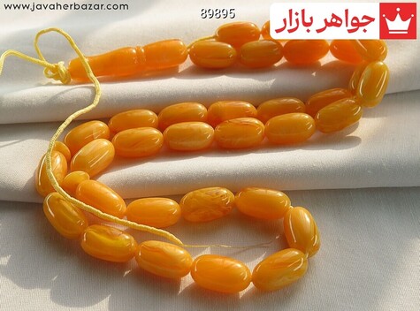 تسبیح کهربا زرد 33 دانه
