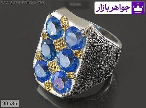 انگشتر توپاز آبی