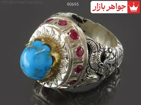 عکس انگشتر فیروزه نیشابوری آبی
