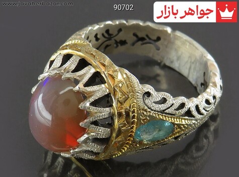 انگشتر سنگ ماه تولد مهر مردانه