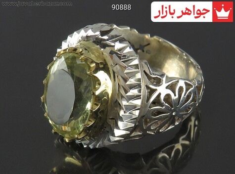 انگشتر سنگ ماه تولد مهر مردانه