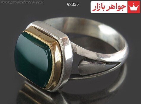 انگشتر عقیق سبز مردانه