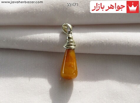 گردنبند کهربا بولونی لهستان زرد زنانه
