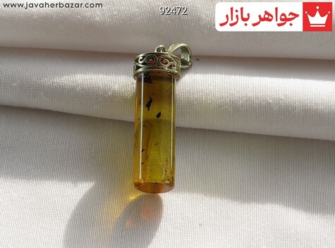 آویز کهربا بولونی لهستان زرد زنانه