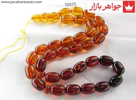 عکس تسبیح کهربا نارنجی 33 دانه