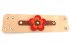 دستبند چرم طبیعی طرح گل درشت پهن زنانه دست ساز-2