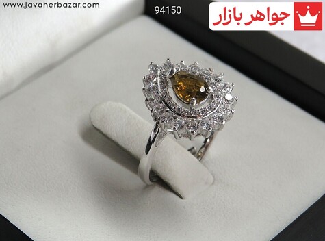 انگشتر سنگ ماه تولد مهر زنانه