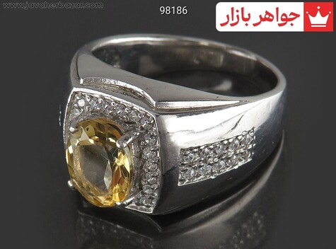 انگشتر سیترین مردانه