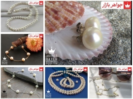 نگین مروارید درطیف رنگی صورتی ، سفید شیری ، کرم ، طلایی ، سبز ، آبی و سیاه موجود است